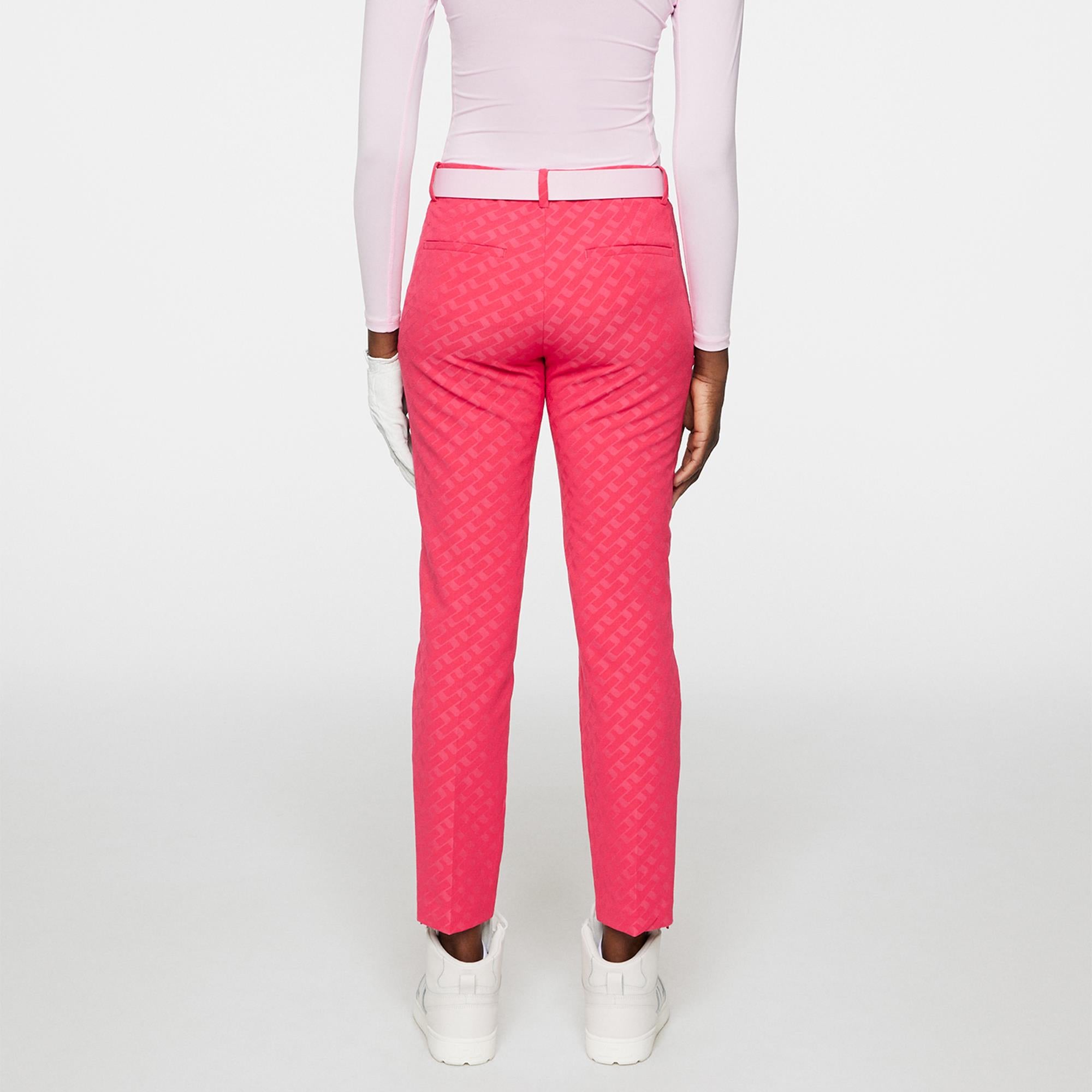 J Lindeberg Pia Bridge Ladies Golf Pant Tour Geo Jacquard Pink